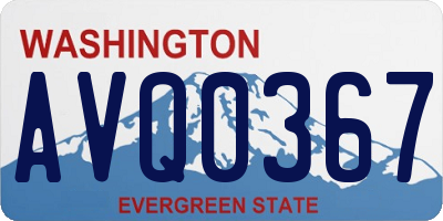 WA license plate AVQ0367