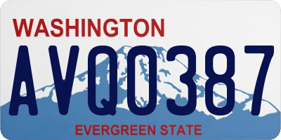 WA license plate AVQ0387