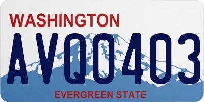 WA license plate AVQ0403
