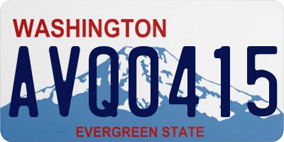 WA license plate AVQ0415