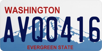 WA license plate AVQ0416