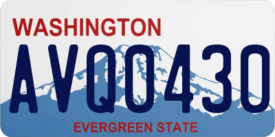 WA license plate AVQ0430