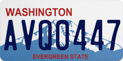 WA license plate AVQ0447