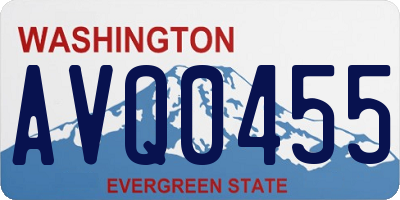 WA license plate AVQ0455
