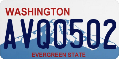 WA license plate AVQ0502