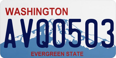 WA license plate AVQ0503