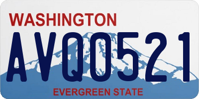 WA license plate AVQ0521