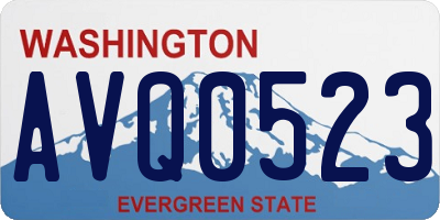 WA license plate AVQ0523