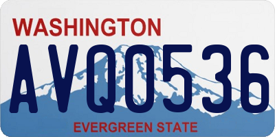 WA license plate AVQ0536