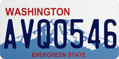 WA license plate AVQ0546
