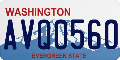 WA license plate AVQ0560