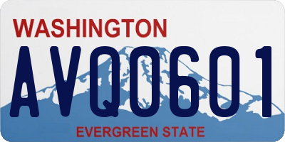 WA license plate AVQ0601