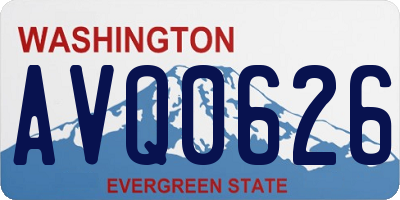 WA license plate AVQ0626