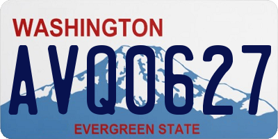 WA license plate AVQ0627