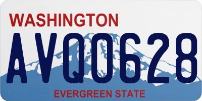 WA license plate AVQ0628