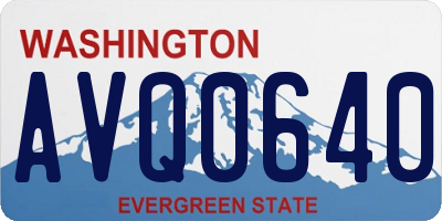 WA license plate AVQ0640