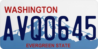 WA license plate AVQ0645