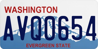 WA license plate AVQ0654