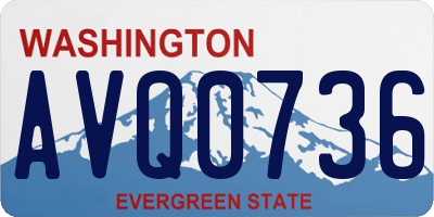 WA license plate AVQ0736
