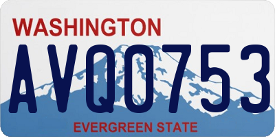 WA license plate AVQ0753