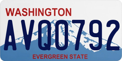 WA license plate AVQ0792
