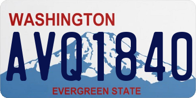 WA license plate AVQ1840