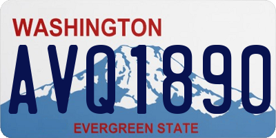 WA license plate AVQ1890