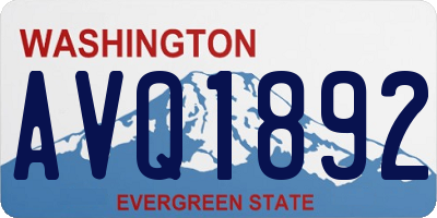 WA license plate AVQ1892
