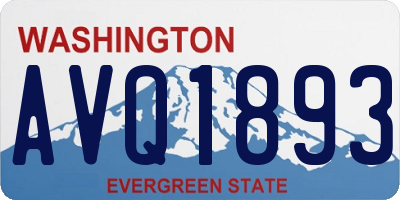 WA license plate AVQ1893