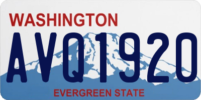 WA license plate AVQ1920