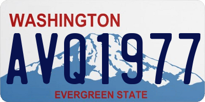WA license plate AVQ1977