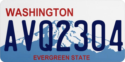 WA license plate AVQ2304