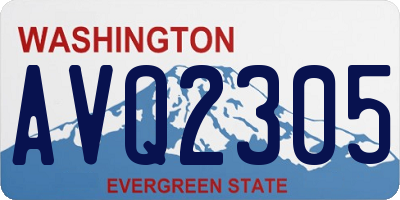 WA license plate AVQ2305