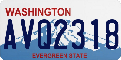 WA license plate AVQ2318
