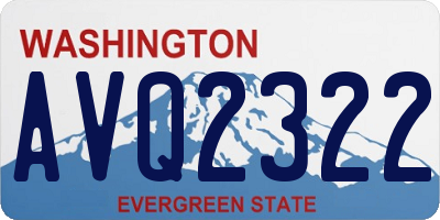 WA license plate AVQ2322