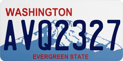 WA license plate AVQ2327