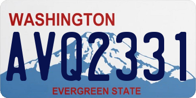 WA license plate AVQ2331