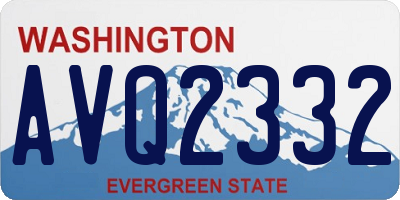 WA license plate AVQ2332