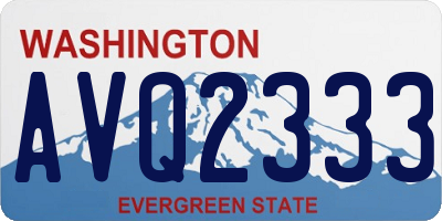 WA license plate AVQ2333