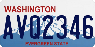 WA license plate AVQ2346