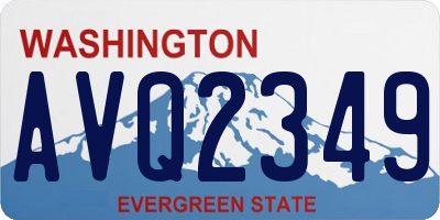 WA license plate AVQ2349