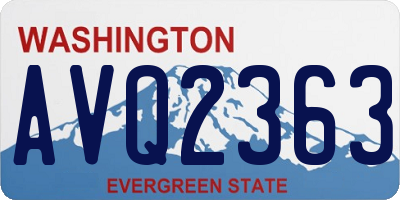 WA license plate AVQ2363