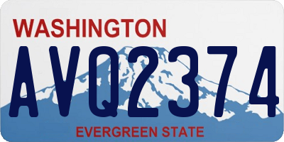 WA license plate AVQ2374