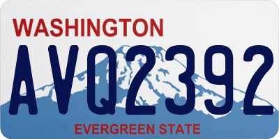 WA license plate AVQ2392