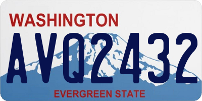 WA license plate AVQ2432