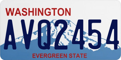 WA license plate AVQ2454