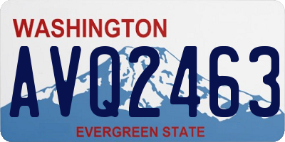 WA license plate AVQ2463