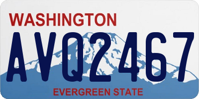 WA license plate AVQ2467