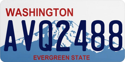 WA license plate AVQ2488