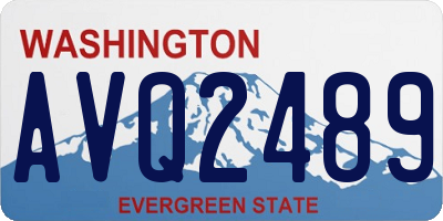 WA license plate AVQ2489